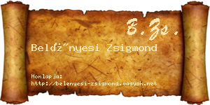 Belényesi Zsigmond névjegykártya